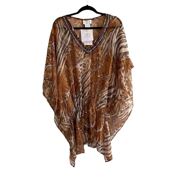 SOL & MER Swimwear Coverup Tunic Mini Dress
Animal Leopard Cheetah Print M/L - Picture 7 of 13
